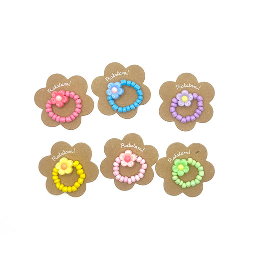 Ratatam! - 6 darabos színes virág gyűrű szett