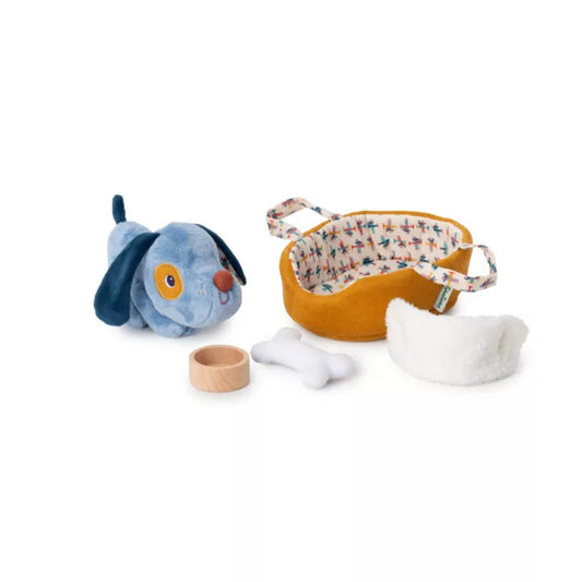 Lilliputiens textile toy - Jules dog in a basket