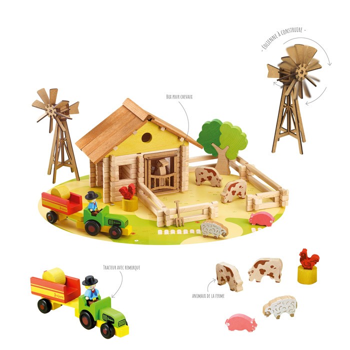 Jeujura wooden construction toy - My little farm